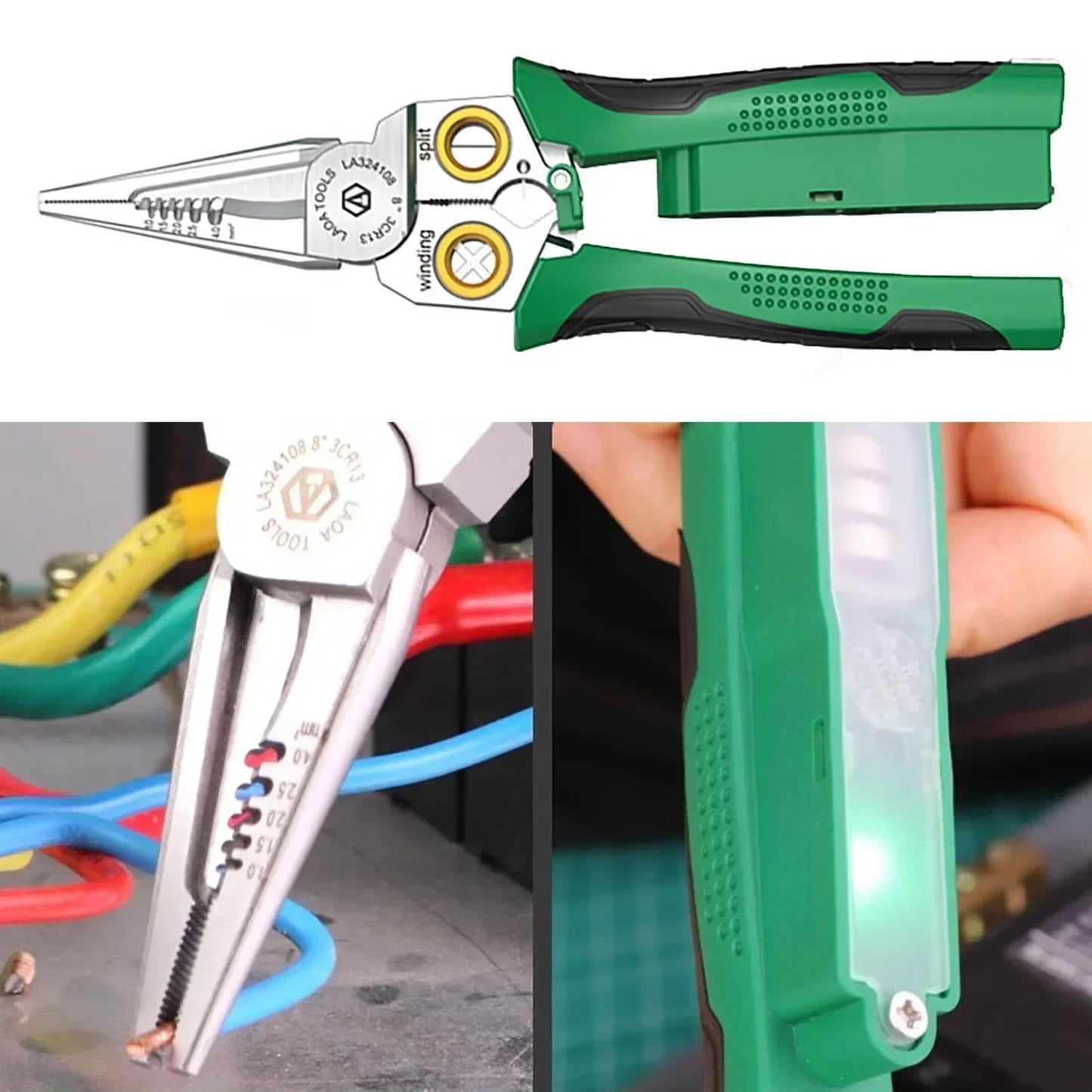 8-in-1 Wire Stripper Tool – Cutting, Crimping and Multi-Function Electrical Pliers