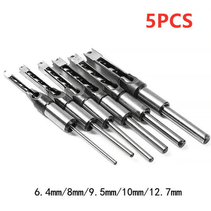 Square Hole Drill Bit Set – Mortise Chisel Kit for Drill Press (4 Pieces)