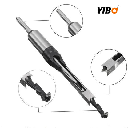 Square Hole Drill Bit Set – Mortise Chisel Kit for Drill Press (4 Pieces)