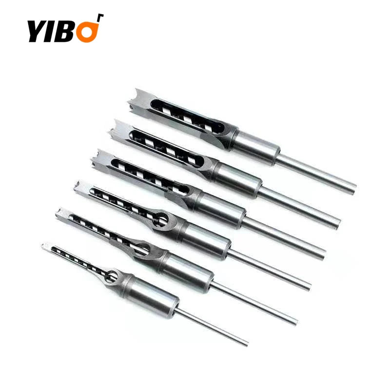 Square Hole Drill Bit Set – Mortise Chisel Kit for Drill Press (4 Pieces)