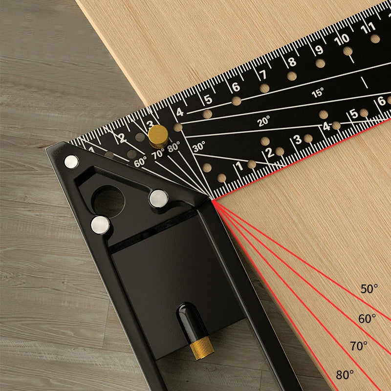 Multi-Angle Measuring Ruler Tool – Precision Layout & Marking Gauge