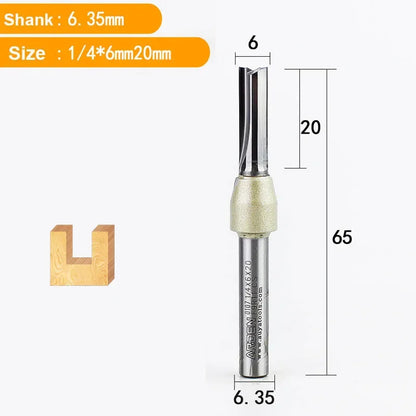 Arden Straight Router Bit – 1/4" Shank (3mm, 4mm, 5mm or 6mm)