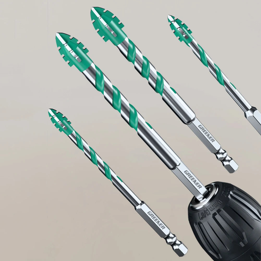 93HRC Multi-Material Drill Bit Set – YG6A Carbide, Hex Shank (4pcs)