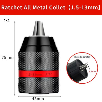 Keyless Drill Chuck Adapter 10–13mm