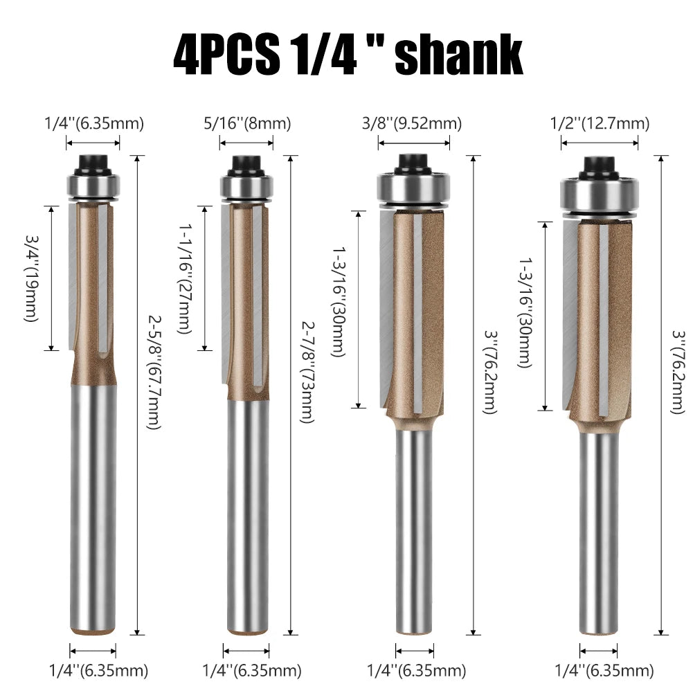Curve Routing Jig Set with 4 Router Bits