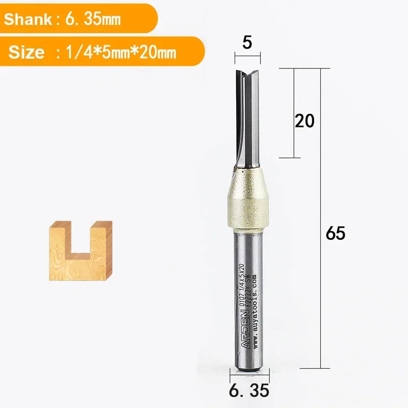 Arden Straight Router Bit – 1/4" Shank (3mm, 4mm, 5mm or 6mm)