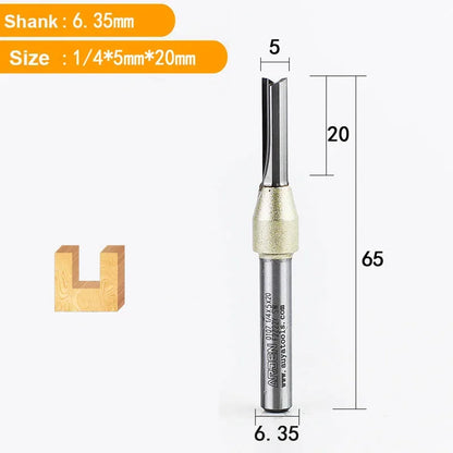 Arden Straight Router Bit – 1/4" Shank (3mm, 4mm, 5mm or 6mm)