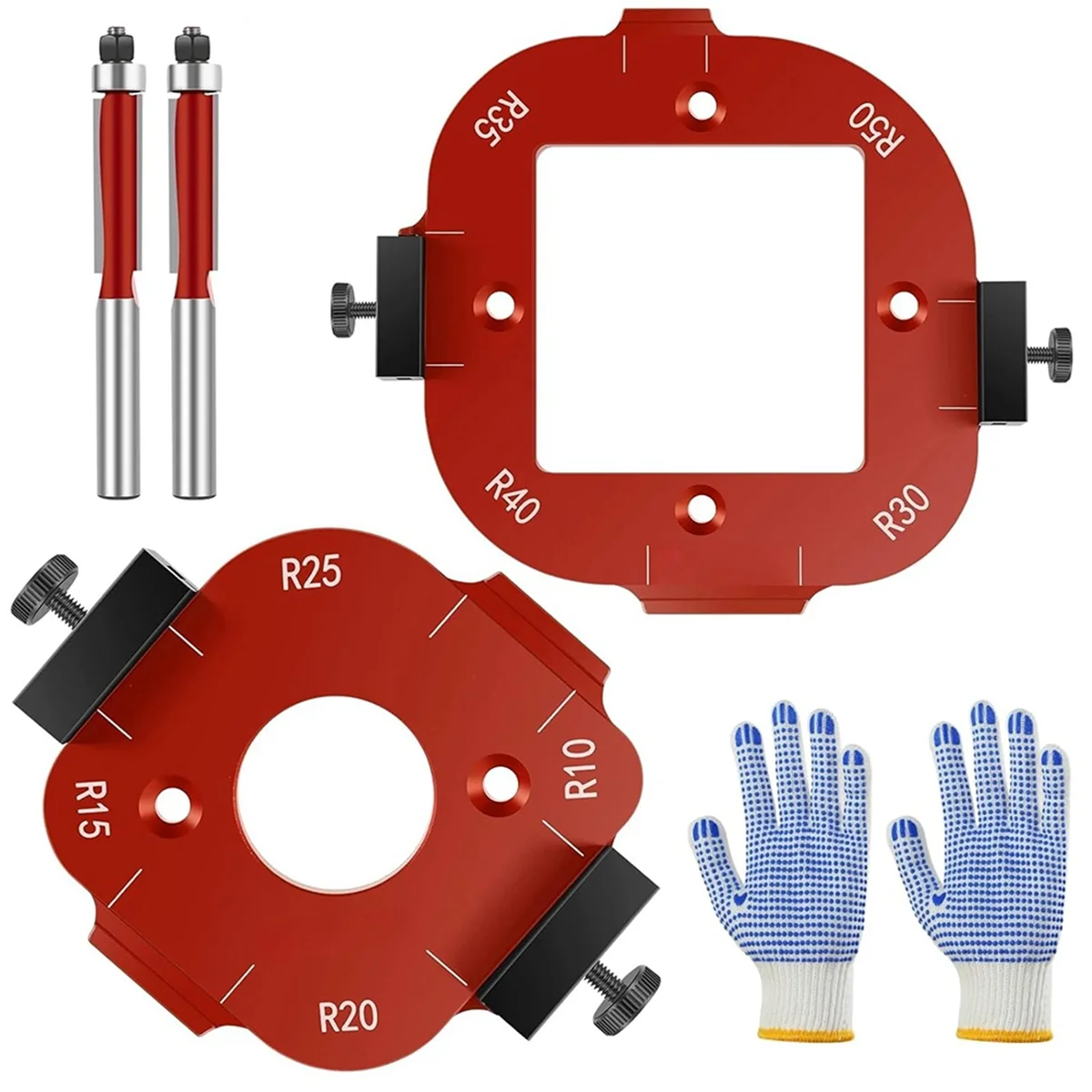 Corner Radius Jig Set For Woodworking (R10–R50)