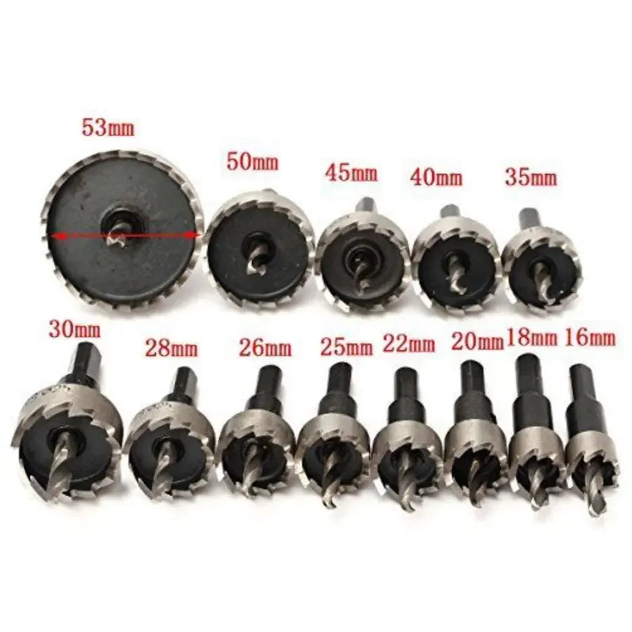HSS Hole Saw Drill Bit Set 16–53mm