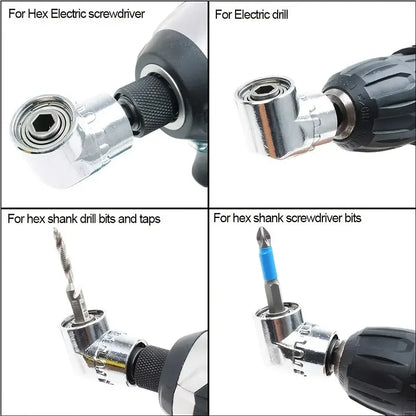 90 Degree Right Angle Drill Adapter – Magnetic 1/4" Hex Extension