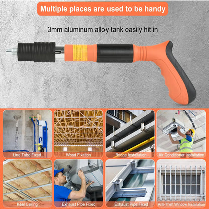 Manual Concrete Nail Gun Kit With 110 Nails