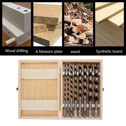 Auger Drill Bit Set 6–20mm With Wood Case
