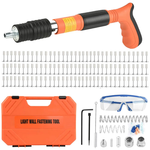 Manual Concrete Nail Gun Kit With 110 Nails