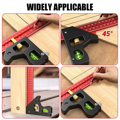 COMBINATION ANGLE SQUARE RULER FOR WOODWORKING