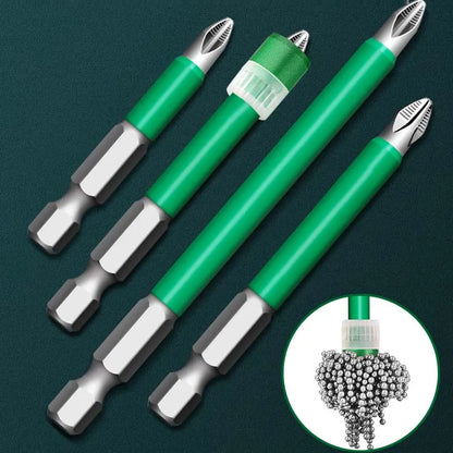 Magnetic Impact Screwdriver Bit Set – S2 Steel, Anti-Slip, Green Coated (6pcs)