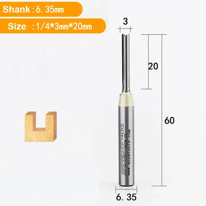 Arden Straight Router Bit – 1/4" Shank (3mm, 4mm, 5mm or 6mm)