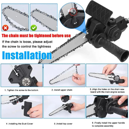 Drill Chainsaw Adapter – Mini Chainsaw Attachment for Power Drill