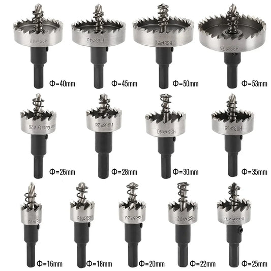HSS Hole Saw Drill Bit Set 16–53mm