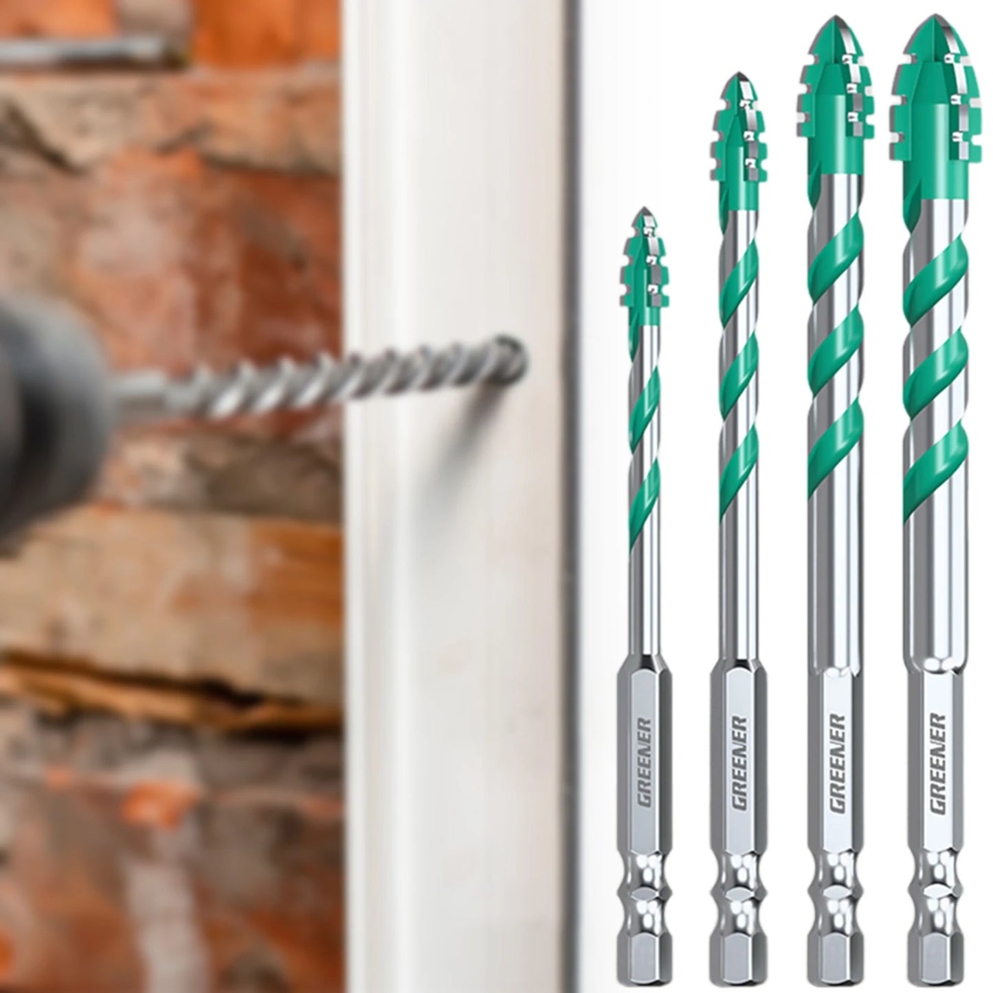 93HRC Multi-Material Drill Bit Set – YG6A Carbide, Hex Shank (4pcs)