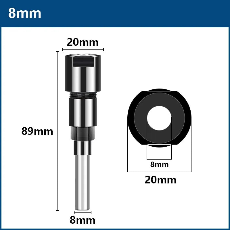 Router bit extension collet holder