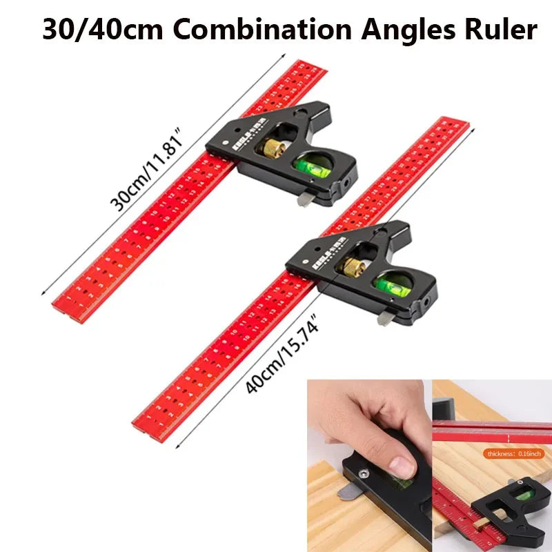 COMBINATION ANGLE SQUARE RULER FOR WOODWORKING
