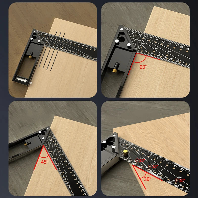Multi-Angle Measuring Ruler Tool – Precision Layout & Marking Gauge