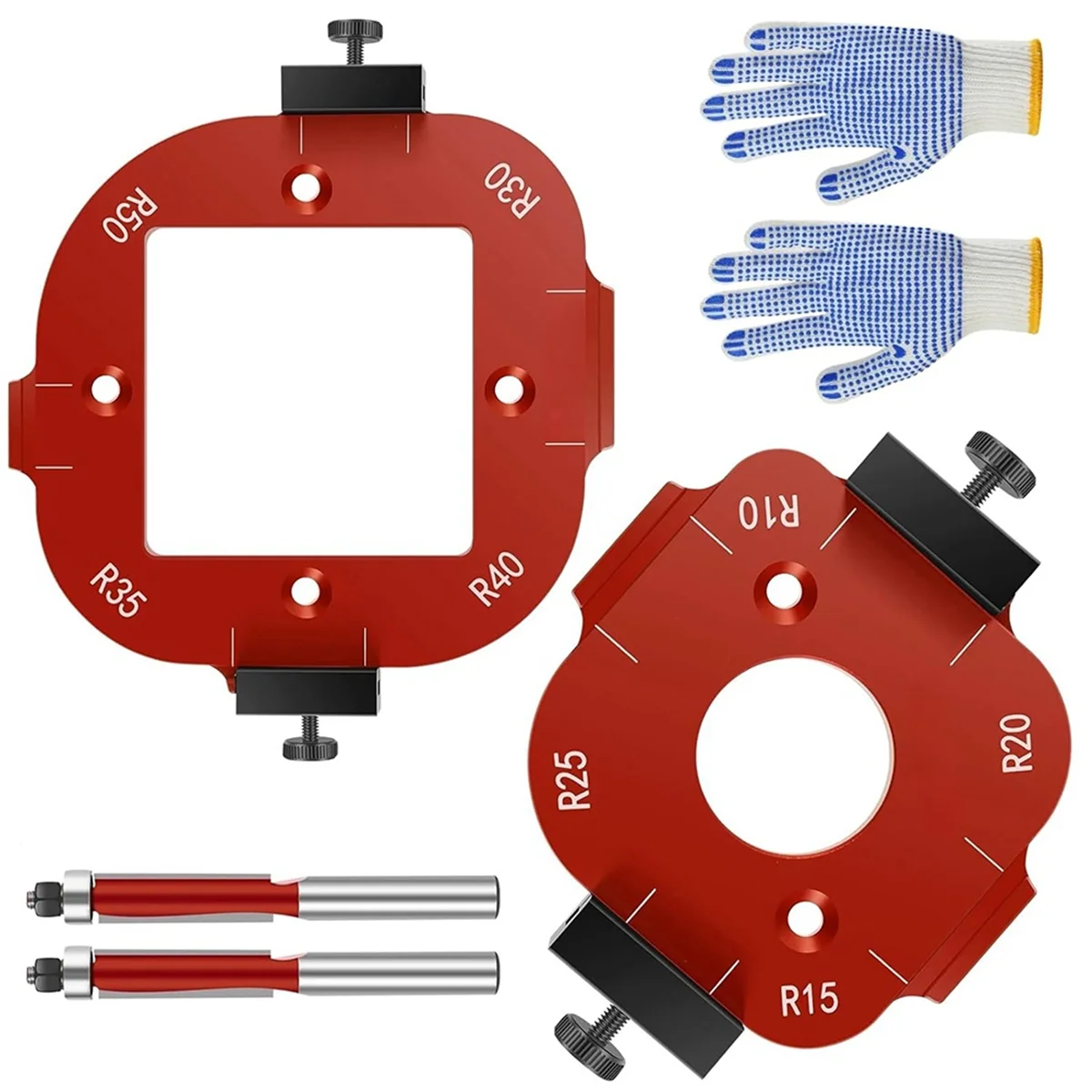 Corner Radius Jig Set For Woodworking (R10–R50)