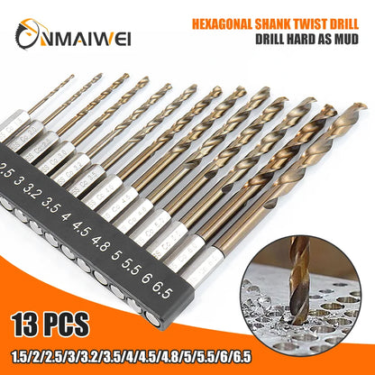 Cobalt twist drill bit set (M35)