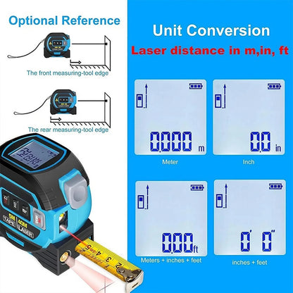 3-in-1 Laser Tape Measure – Digital Distance Meter with Steel Tape (40m/60m)