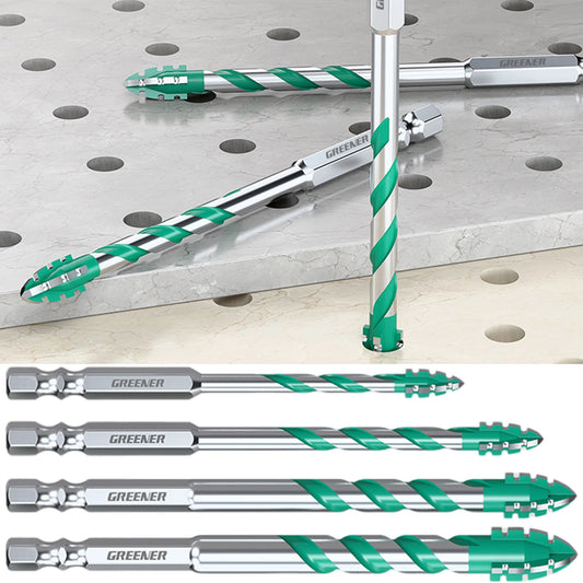 93HRC Multi-Material Drill Bit Set – YG6A Carbide, Hex Shank (4pcs)