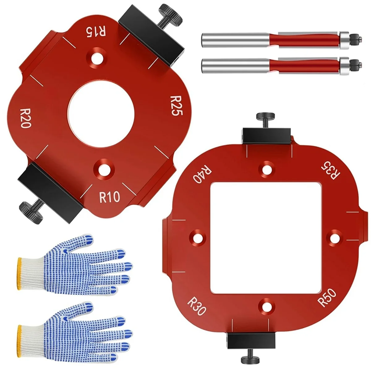 Corner Radius Jig Set For Woodworking (R10–R50)
