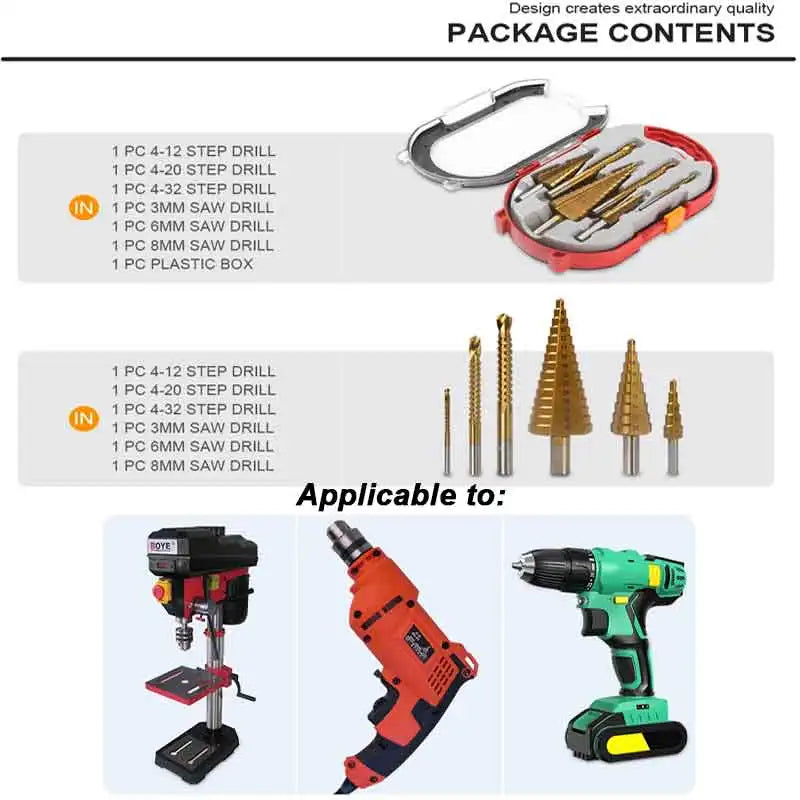 Kit 6 Taladros Titaneo