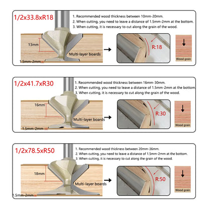 MDF Bending Router Bit – Precision Radius Cutting Tool (R18 / R30 / R50)