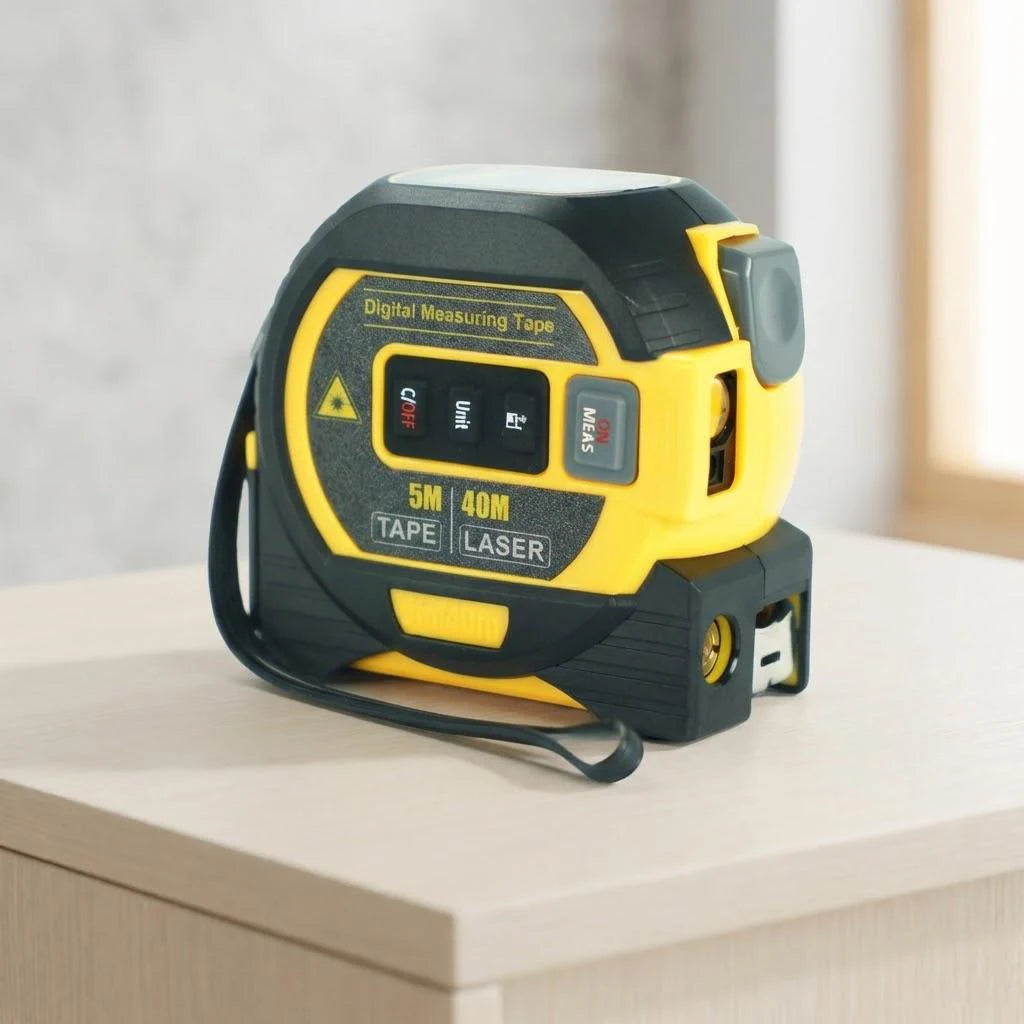3-in-1 Laser Tape Measure – Digital Distance Meter with Steel Tape (40m/60m)