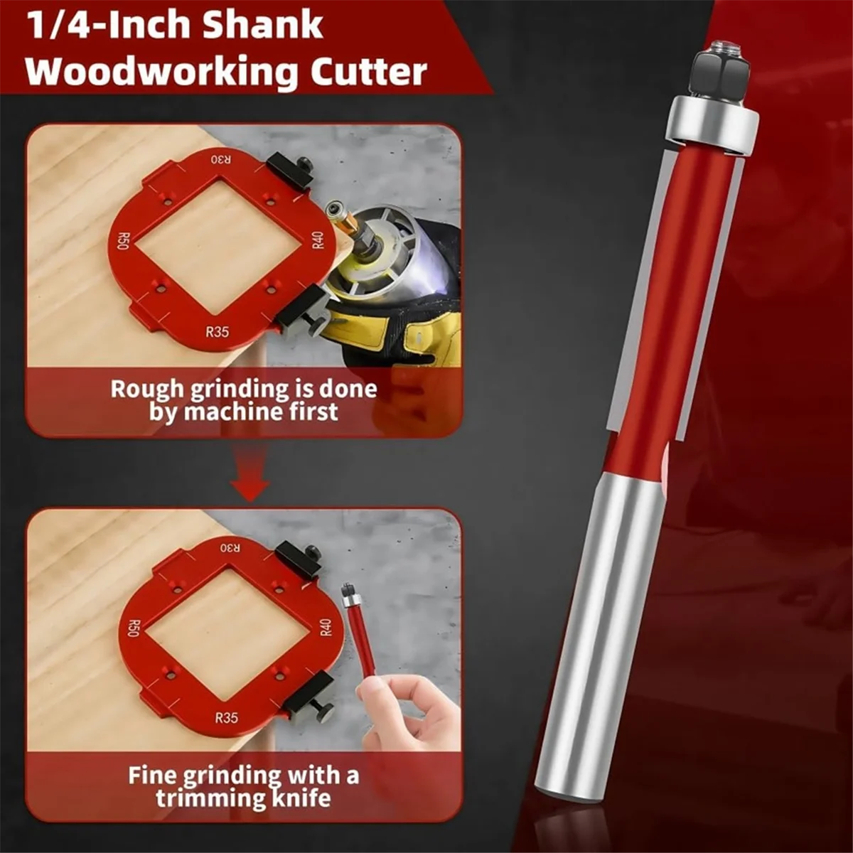 Corner Radius Jig Set For Woodworking (R10–R50)
