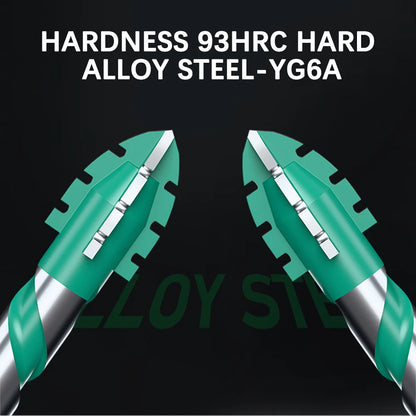 93HRC Multi-Material Drill Bit Set – YG6A Carbide, Hex Shank (4pcs)
