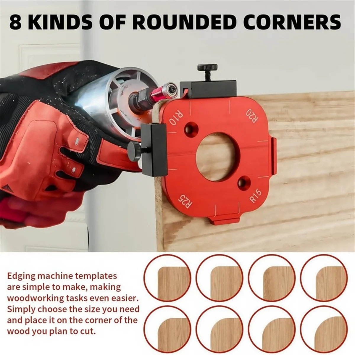 Corner Radius Jig Set For Woodworking (R10–R50)