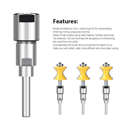 Router bit extension collet holder