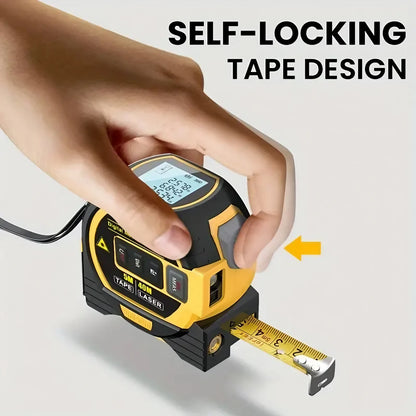 3-in-1 Laser Tape Measure – Digital Distance Meter with Steel Tape (40m/60m)