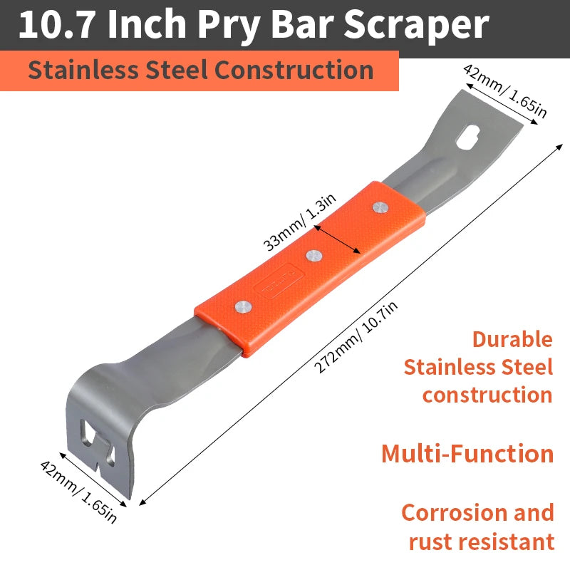 Pry Bar Nail Puller 272mm Stainless Steel