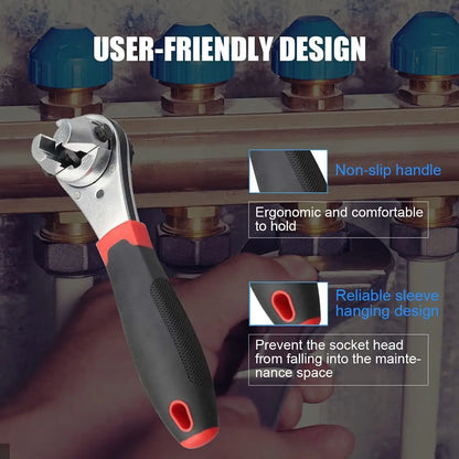Universal Adjustable Ratcheting Wrench – 6–22 mm (1/4–7/8)